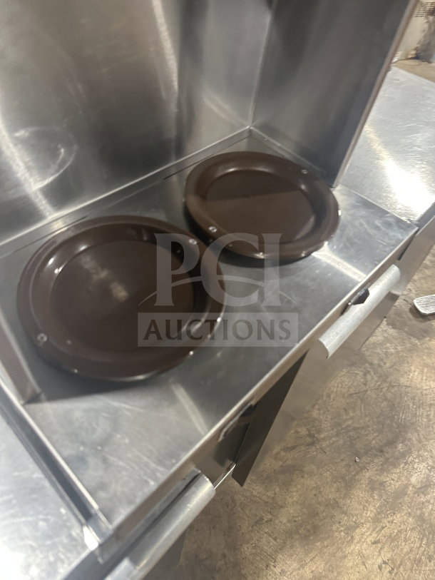 Cecilware commercial stainless steel coffee machine base with two warming plates, countertop design, durable construction.