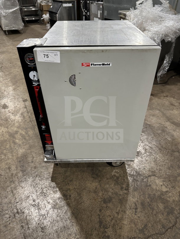 Metro Flavor Hold TC90B food warming cabinet, commercial-grade, countertop/under-counter, model TC90B, 120V, in good condition.