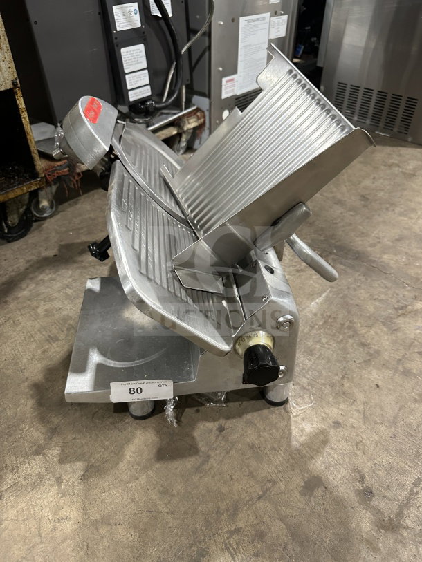 Tor-Rey R-300A electric deli meat slicer, 115V, 1 phase, stainless steel, on legs, excellent condition, model shown on label.