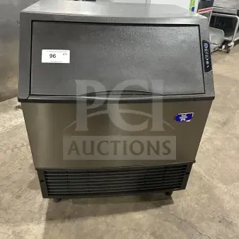 Manitowoc UDF0310W-161B stainless steel undercounter ice machine, 115V, 1 phase, on legs, commercial use, good condition.