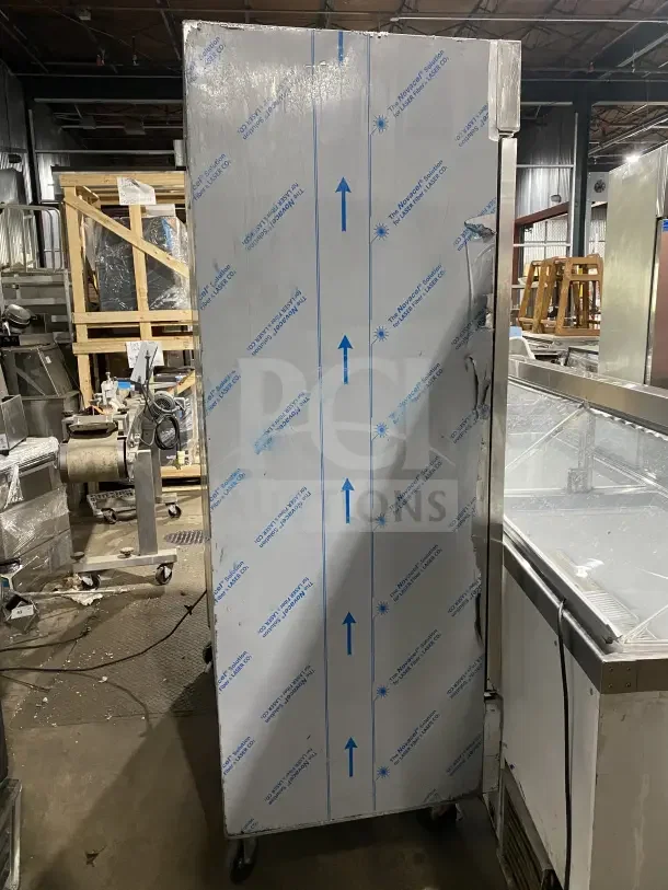 Asber 2022 Model ARF49HFHC stainless steel 2-door reach-in freezer on casters, SN: 8102689730, 115V, 1 phase.