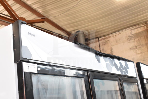 Migali C-72FM three-door reach-in freezer, brand new with minor scratches, 115/208-230V, serial C-72FM00319040400920014.