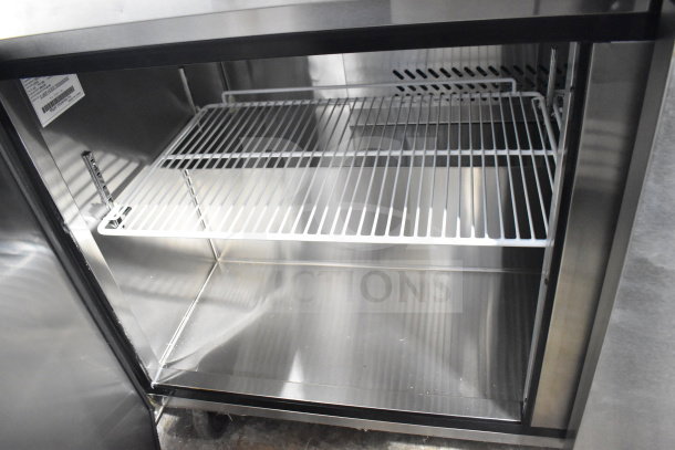 BRAND NEW 2017 Migali C-U60F-HC Undercounter Freezer, 2-door, commercial casters, visible interior shelves, stainless steel, 115V, 1-phase.