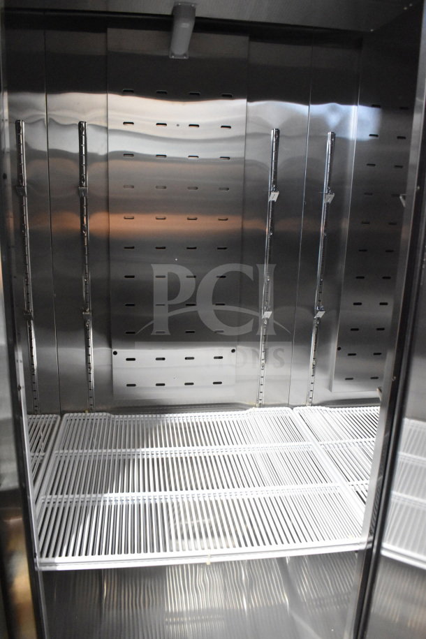 Brand new Migali C-3FB-HC 3-door freezer, commercial casters, 115V, 1 Phase, scratch and dent.
