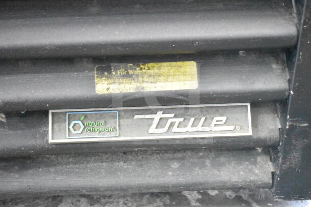 2019 True GDM-49-HC cooler, 2 doors, commercial use, 115V, 1 phase. Features natural refrigerant label. Good condition.