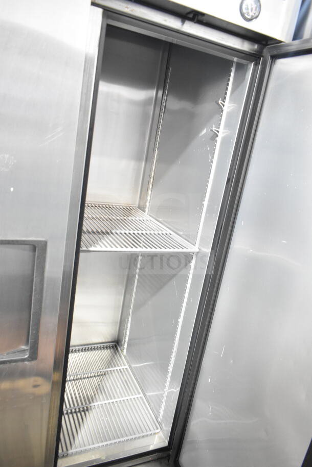 2017 True T-35 Commercial 2 Door Reach In Cooler, 115 Volts, stainless steel interior, clean, excellent condition.