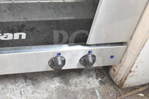 Moffat Turbofan E27M3 convection oven, electric, 208V, commercial countertop model, front view showing control dials.