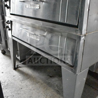 Bakers Pride E541 Commercial Electric Powered 2 Deck Pizza Oven on Metal Legs. 208 Volts, 3 Phase.