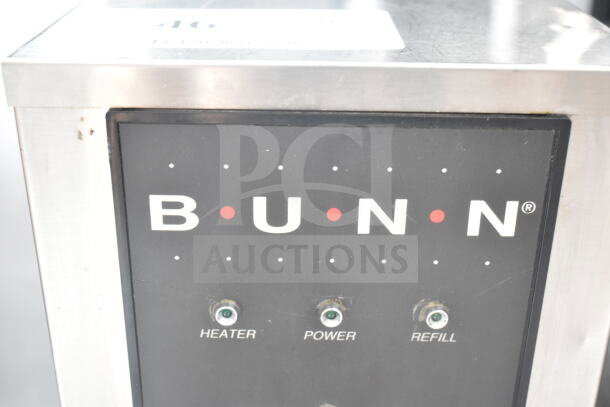 Bunn H5E-40 commercial hot water heater, model 12500.0025. Features heater, power, and refill indicators. 208V, 1 phase.