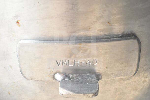 Hobart VMLH-40 40 Quart mixing bowl, visible markings, for Hobart mixer, stainless steel, includes whisk attachment.