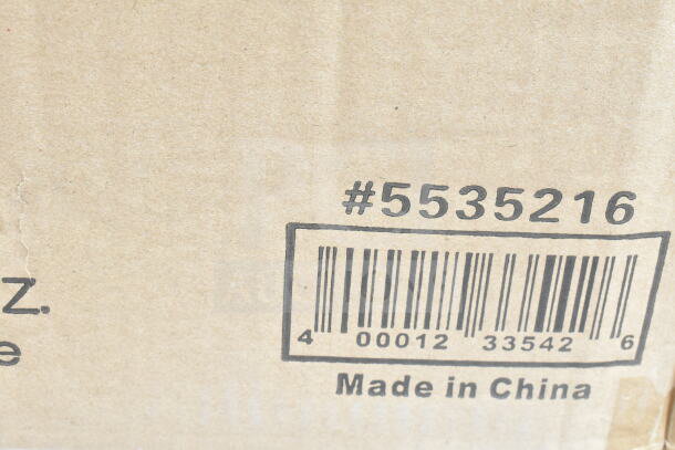Cardboard box with barcode and label #5535216, "Made in China," containing 21 new scratch and dent items.