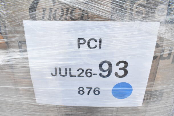 Plastic-wrapped pallet labeled "PCI JUL26-93," containing 30 brand new scratch and dent items.