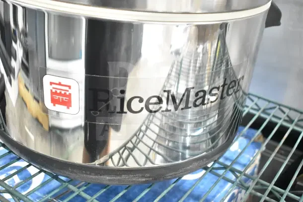 BRAND NEW RiceMaster Town 56912S 64 Cup Sushi Rice Container, stainless steel finish, minor scratches, visible logo.