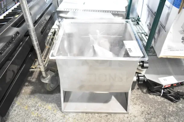 BRAND NEW Backyard Pro BSMM-44T 44 lb. meat mixer; manual tilt, removable paddles, minor scratches, label "104".