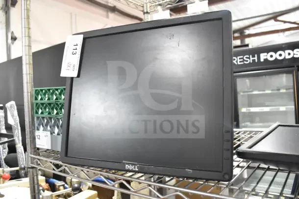 3 Dell monitors, including E1715Sc and E1715S models, with visible wear on stands. Label indicates quantity of 3.