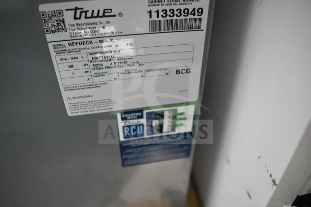 Brand new True REFDECK-M-2 condensing unit, 2026 model, commercial, for cooler, 208-240V, 1 phase, scratch and dent.
