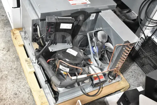 Brand new 2026 True REFDECK-M-2 commercial condensing unit for cooler. Scratch and dent condition, 208-240V, 1 phase.
