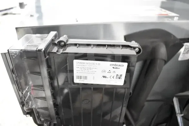 BRAND NEW True REFDECK-M-2 Commercial Condensing Unit, 208-240V, Embraco label visible, minor scratches.