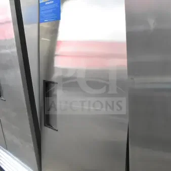 2022 True T-19F-HC freezer, stainless steel, single door, commercial casters, 115V, 1 phase, excellent condition.