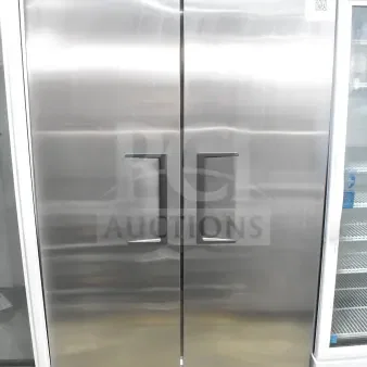 True T-35-HC 2026 Commercial 2 Door Reach-In Cooler, stainless steel, 115 volts, 1 phase, excellent condition.
