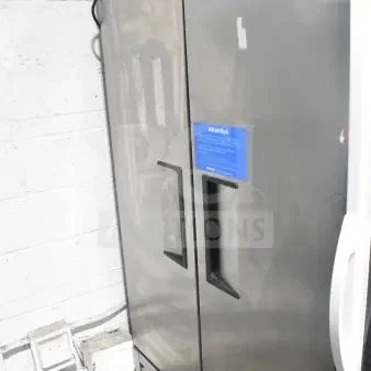2018 True T-35-HC Commercial 2 Door Reach-In Cooler, 115V, 1 Phase, stainless steel, with handle, in used condition.