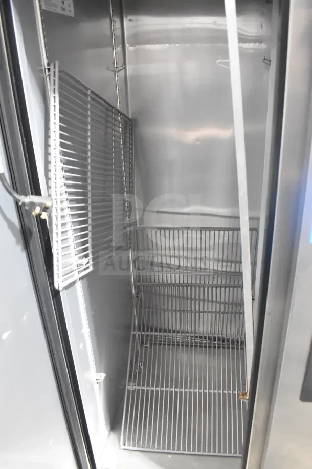 2018 True T-35-HC Commercial 2 Door Reach In Cooler, stainless interior, shelves, 115V, 1 Phase, excellent condition.