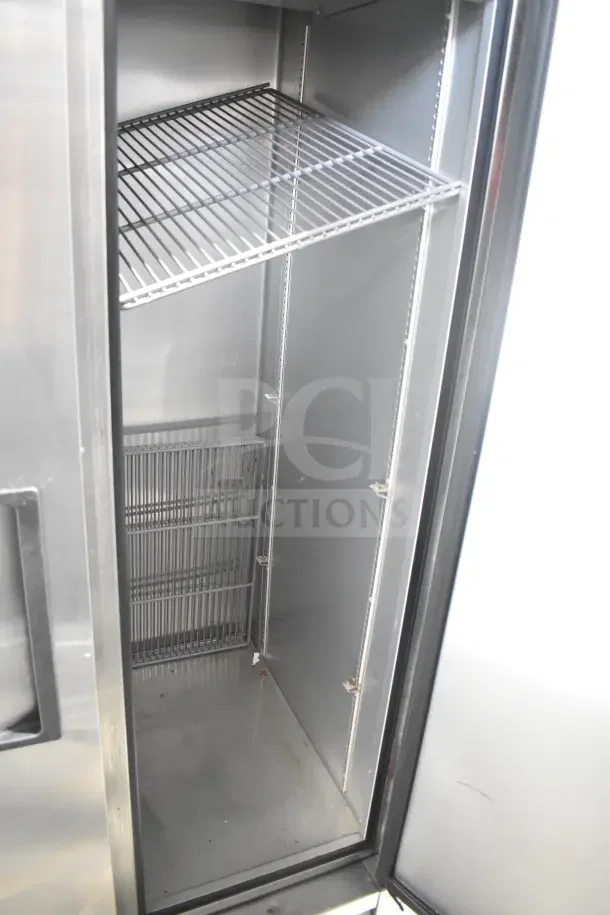 2018 True T-35-HC commercial cooler, 2 doors, 115V, 1 phase, stainless steel, wire shelves, used condition.