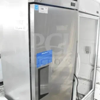 2018 True T-19F-HC commercial reach-in freezer with single door, some caster damage. 115 volts, 1 phase.
