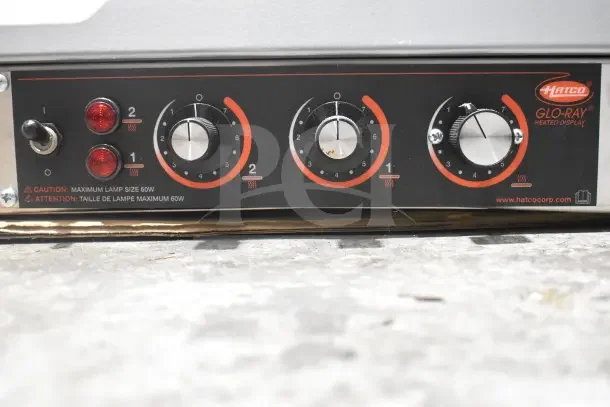 Hatco GRHD-3PD Glo-Ray warm display controls with dials and indicators shown. New with scratch and dent condition.