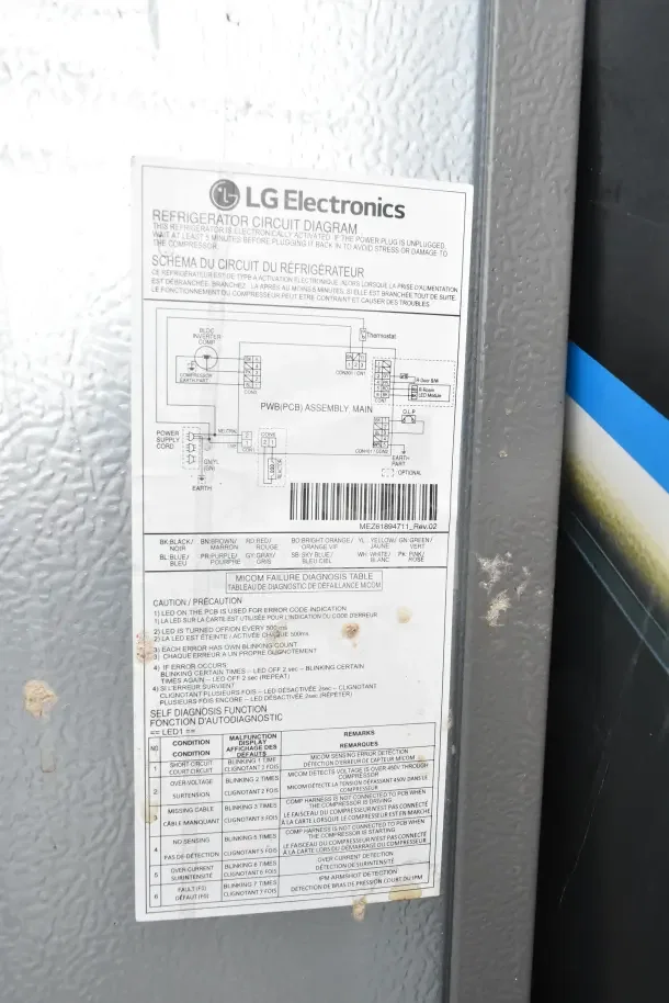 Four mini coolers including Galanz and LG, 115 volts, 1 phase power. Visible LG circuit diagram label.