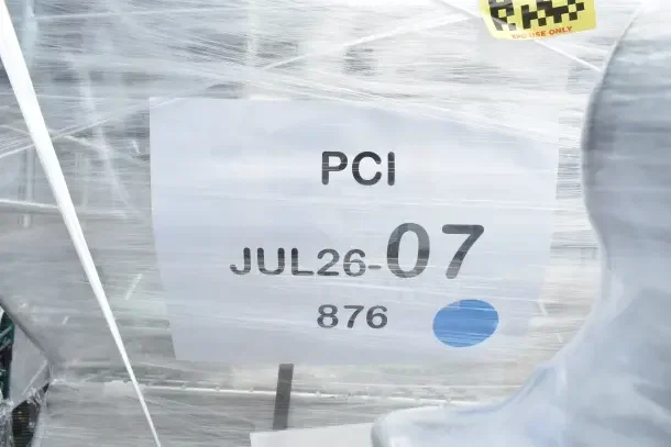 5 brand new Regency supermarket shopping carts, 6.3 cu. ft., scratch and dent condition, wrapped with "PCI JUL26-07" label.