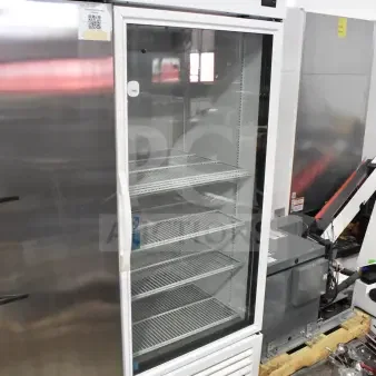 2021 True TSCI-600R-G-PH single door cooler merchandiser, 115V, glass front, excellent condition, commercial use.