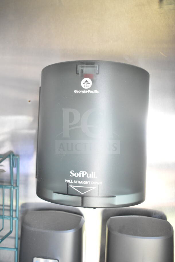 Georgia-Pacific SofPull paper towel dispenser installed in the Rock Solid Cargo food trailer.