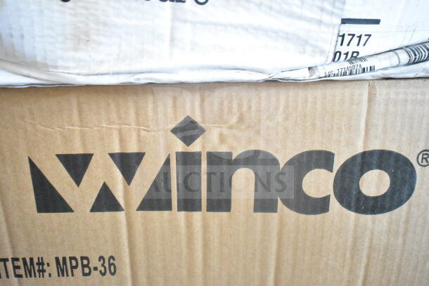 Cardboard box with "Winco" logo and item number MPB-36 printed on the side.