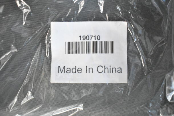 Plastic-wrapped item with label "Made in China" and barcode number "190710".