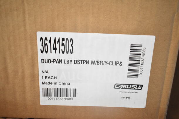 Cardboard box with label showing part number 36141503, Carlisle brand, and made in China.