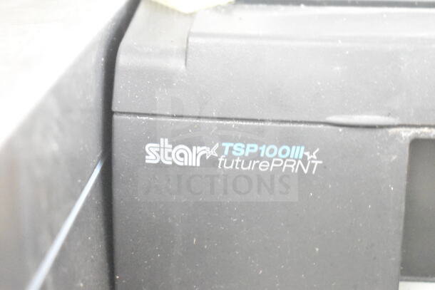 Star TSP100III futurePRNT label on a black device, indicating a printer model.