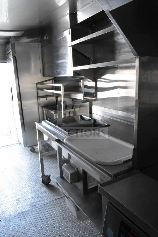 2021 Texino 8.5'x28' food trailer interior, stainless steel kitchen equipment, excellent condition, VIN 4B9T1EC36MM286017.