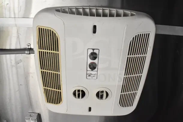Coleman-Mach P.S. ceiling vent in a 2021 Rock Solid Cargo food trailer. Features dials and air vents.