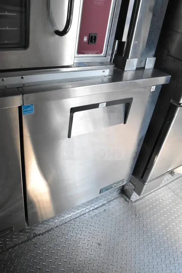 2021 Texino food trailer interior showing stainless steel refrigeration unit with "Energy Star" label, in excellent condition.