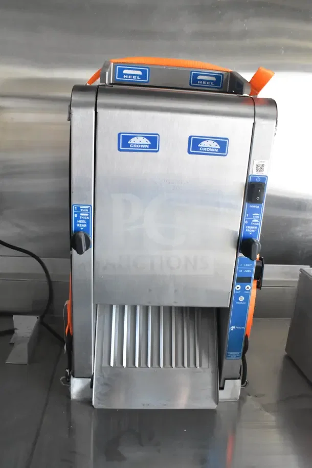 A Crown Verity commercial toaster in excellent condition, featuring adjustable settings and visible brand markings.
