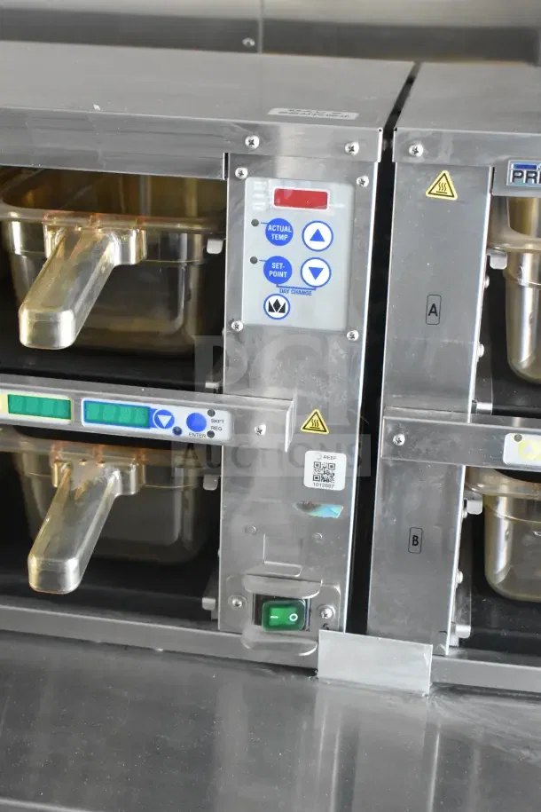 2021 Texino food trailer's control panel with temperature, grease hood, and fire suppression indicators visible.