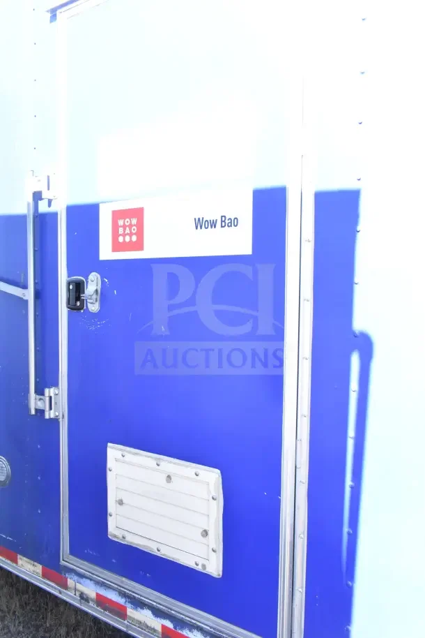 2020 Diamond Cargo 24' kitchen trailer, blue exterior, Wow Bao label, equipped with tested Pitco fryer, Wells griddle.