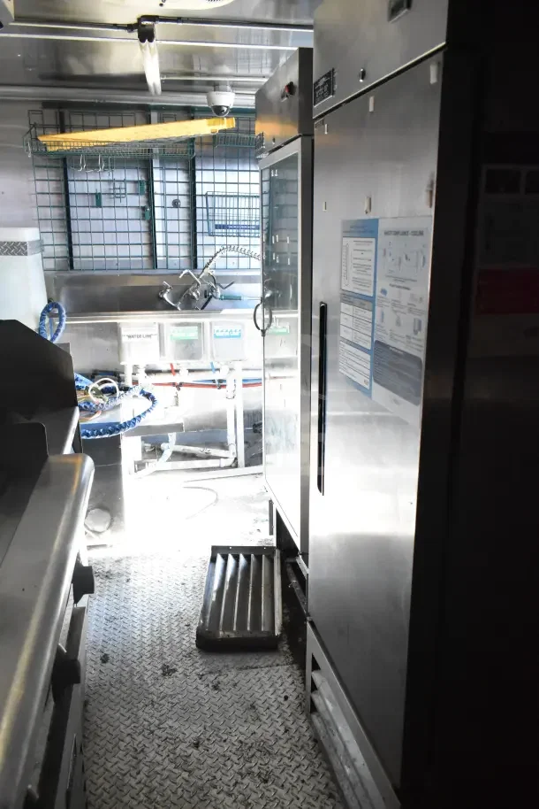2020 Diamond Cargo 24' kitchen trailer interior, featuring Pitco fryer, Wells griddle, Arctic Air refrigeration. VIN 53NBE2424M1083695.