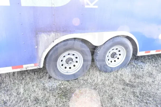 2020 Diamond Cargo 24' kitchen trailer, visible wheels, worn exterior, model VIN 53NBE2424M1083695.