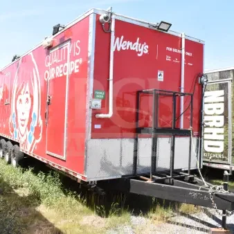 2022 Rock Solid Cargo 8.5x28 Ghost Kitchen Trailer, Wendy's branding, SaniServ machine, Henny Penny fryer, Garland griddle, CaptiveAire hood.