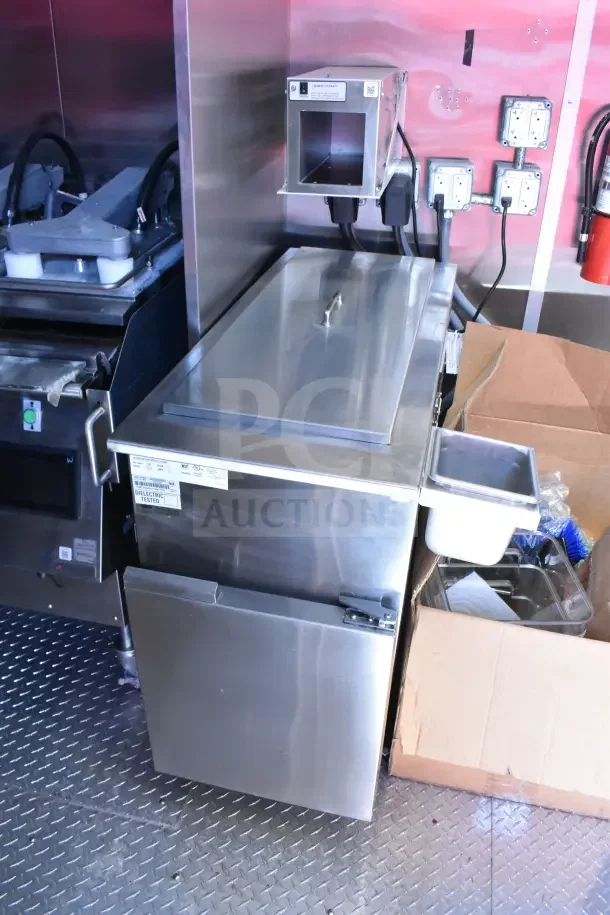 NEW 2022 Rock Solid Cargo Ghost Kitchen Trailer with SaniServ shake machine, Henny Penny fryer, Garland griddle, and refrigeration suite.