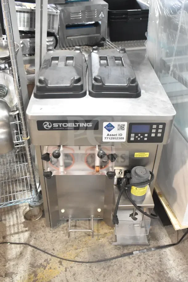 2020 Stoelting SF121-38I2 soft serve machine, 2-flavor with twist, drink mixing attachment, 208-240V, counter setup, asset ID 7712952305.