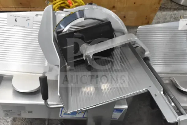 Bizerba GSP HD 13" commercial meat slicer, automatic gravity feed, illuminated, heavy-duty, in good condition.