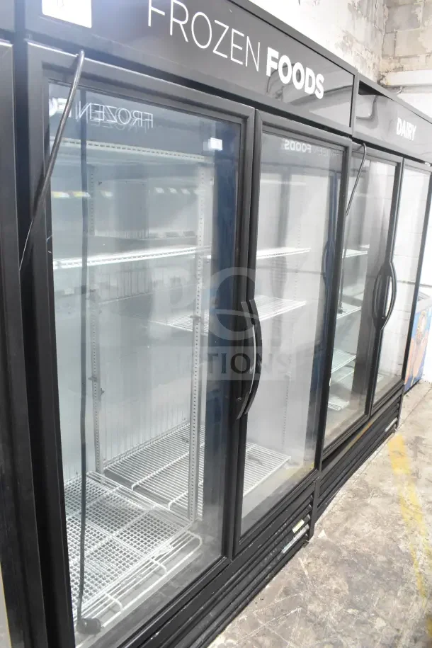 2019 True GDM-49F-HC commercial 2-door freezer merchandiser, tested working, 115/208-230V, clean glass doors.